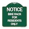 Signmission Sign Bike Rack for Residents Only, Green & White Aluminum Sign, 18" x 18", GW-1818-23530 A-DES-GW-1818-23530 - alternate 1